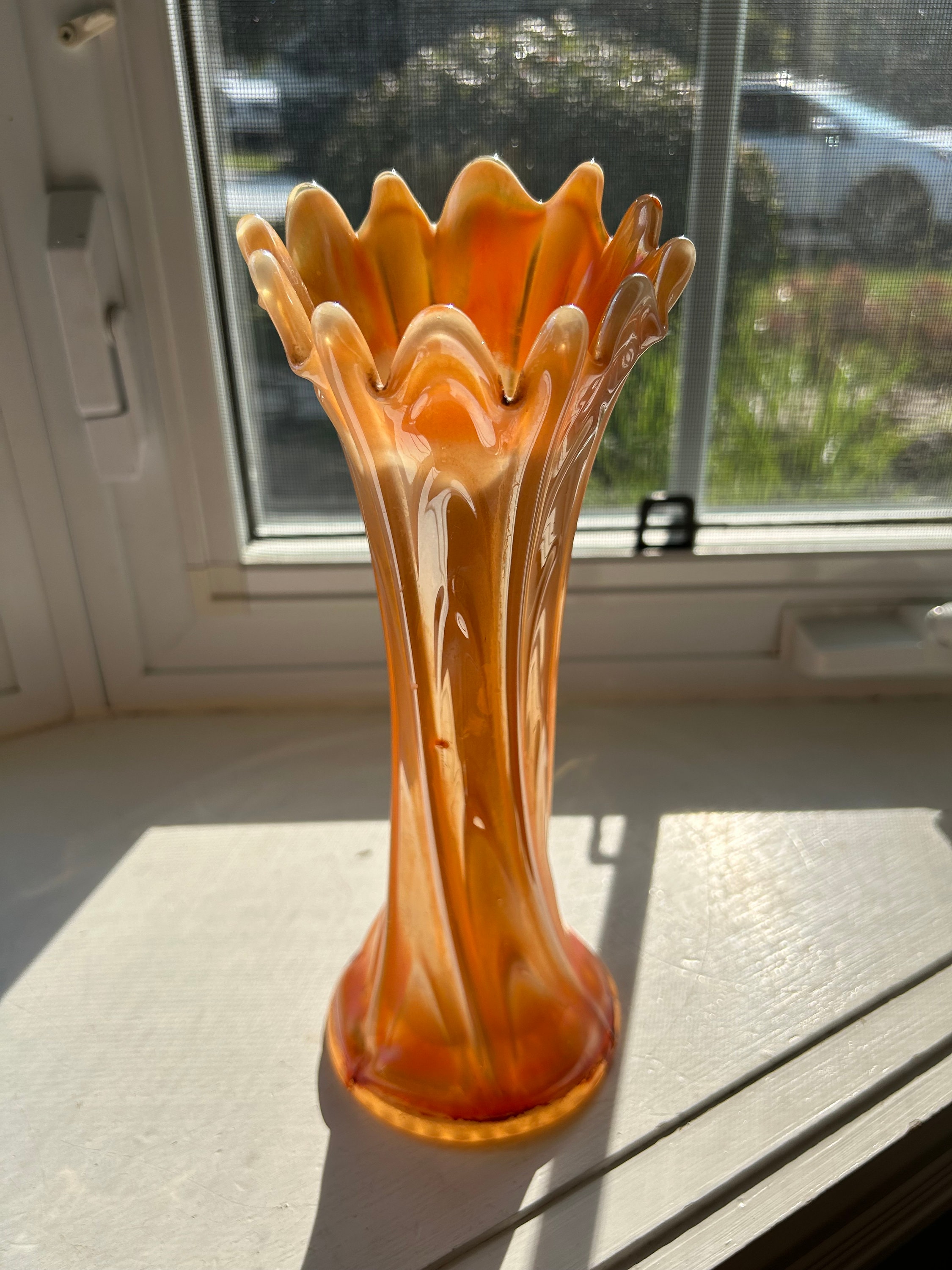 フェントンガラス☆ホワイトオパールセント☆コインドットランプ