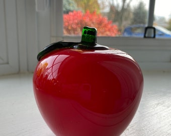 Vintage Murano Glass Apple - Etsy
