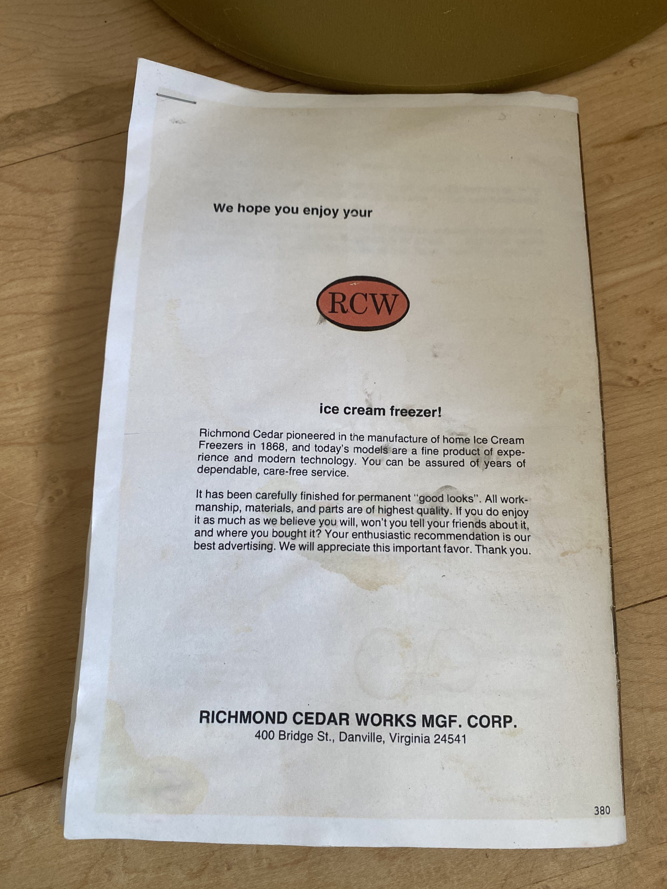 Vintage Electric Ice Cream Freezer RCW 5 Quart Ice Cream Etsy