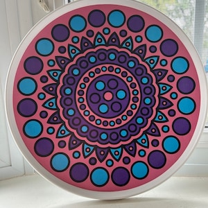 Retro Praesidium Melamine Tray With Funky Design, Made in Great Britain