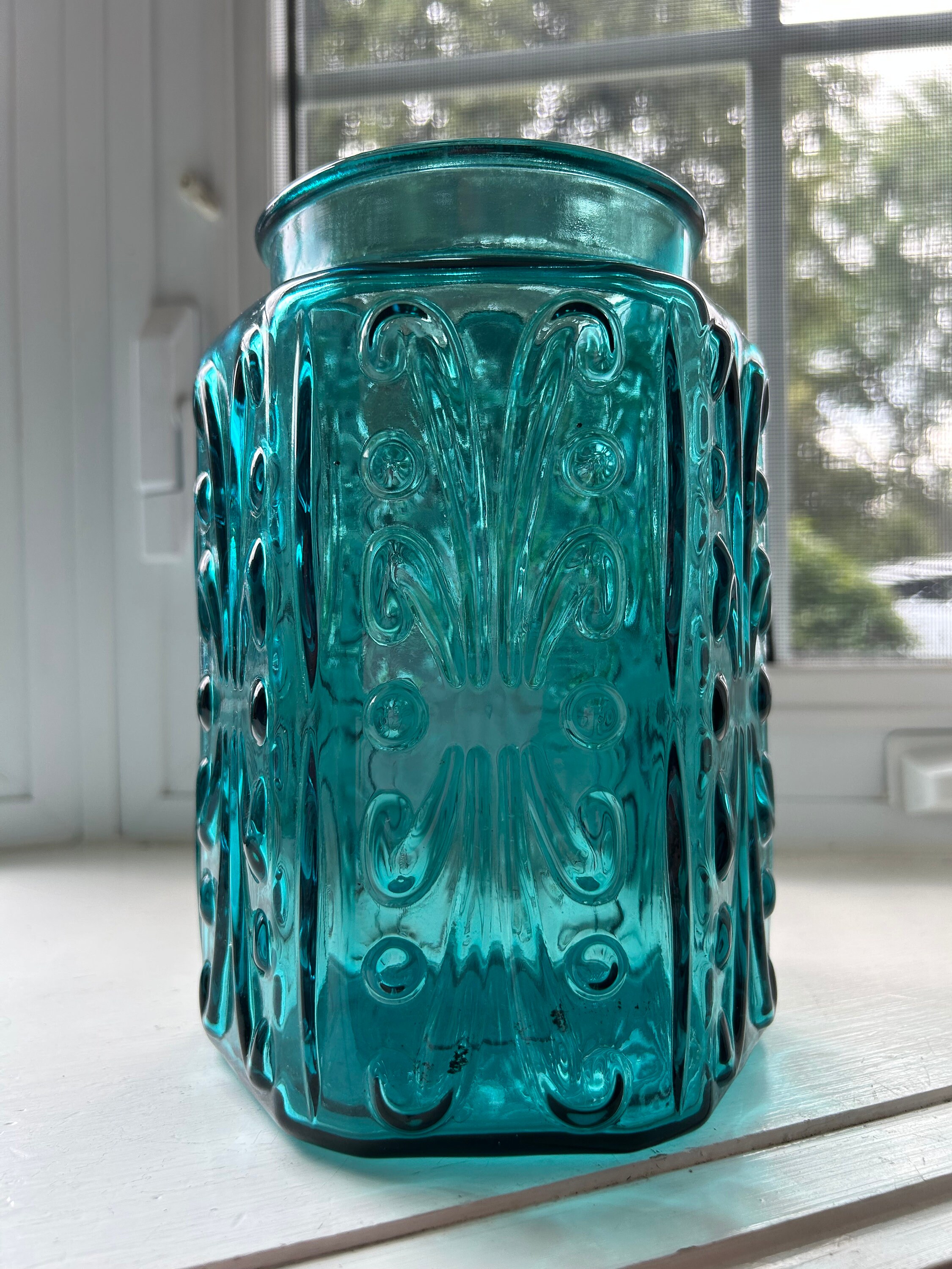 Blue Glass Canisters - Etsy
