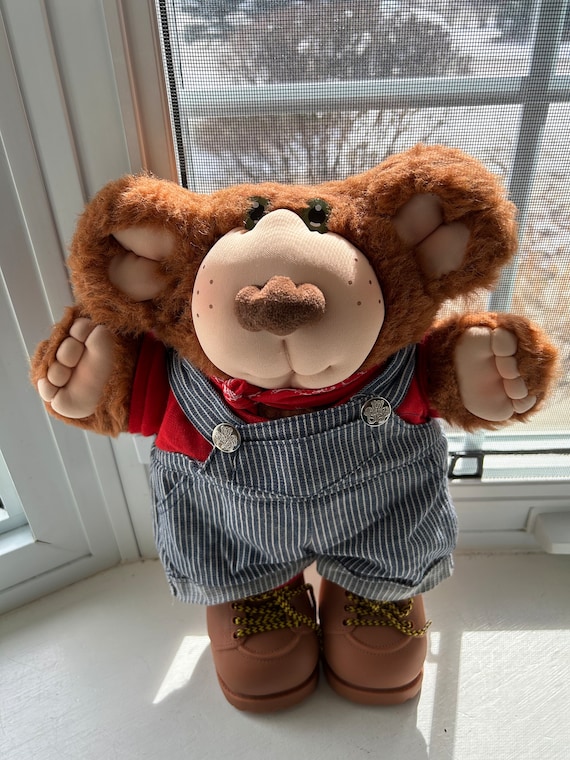Vintage 1985 Furskins Hillbilly Bubba Bear Plush Bear