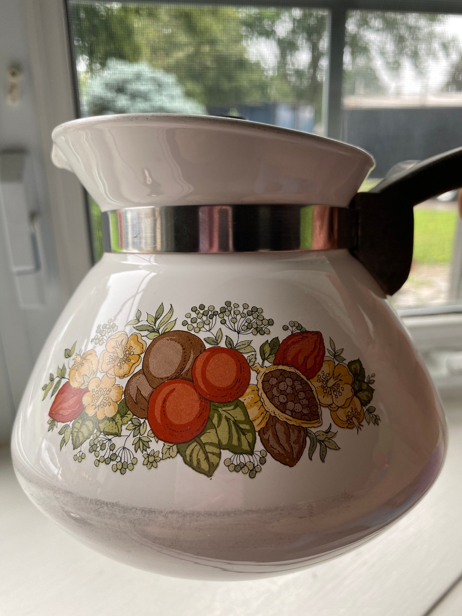 Vintage Corning Ware Teapot Spice Of Life 6 Cup P1048 circa Etsy