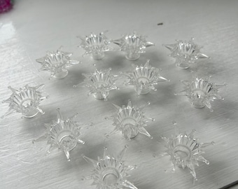 Vintage Christmas Starburst Light Covers, Clear Plastic, Set of 12