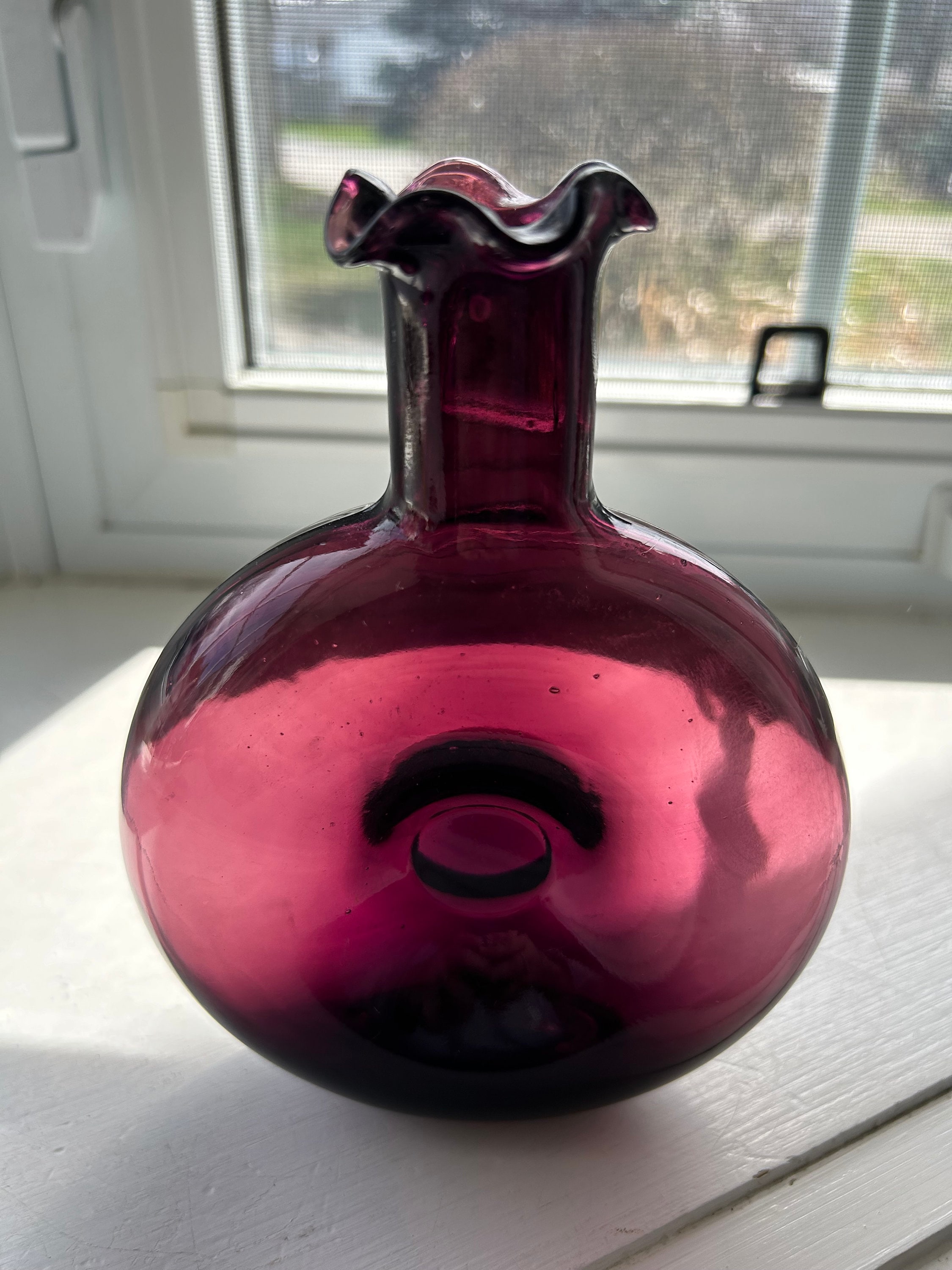 ブレンコ　フラワーべース　パープル　　BLENKO / Water Bottle ブルガリア 花瓶 フラワーベース NOVI PAZAR BULGARIA