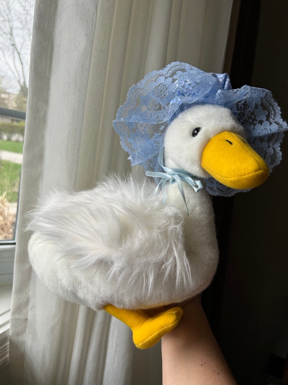アヒルMother Goose ぬいぐるみ レトロ アンティーク マザーグース Vintage Mother Goose Plush Toy, Goose With Bonnet - Etsy