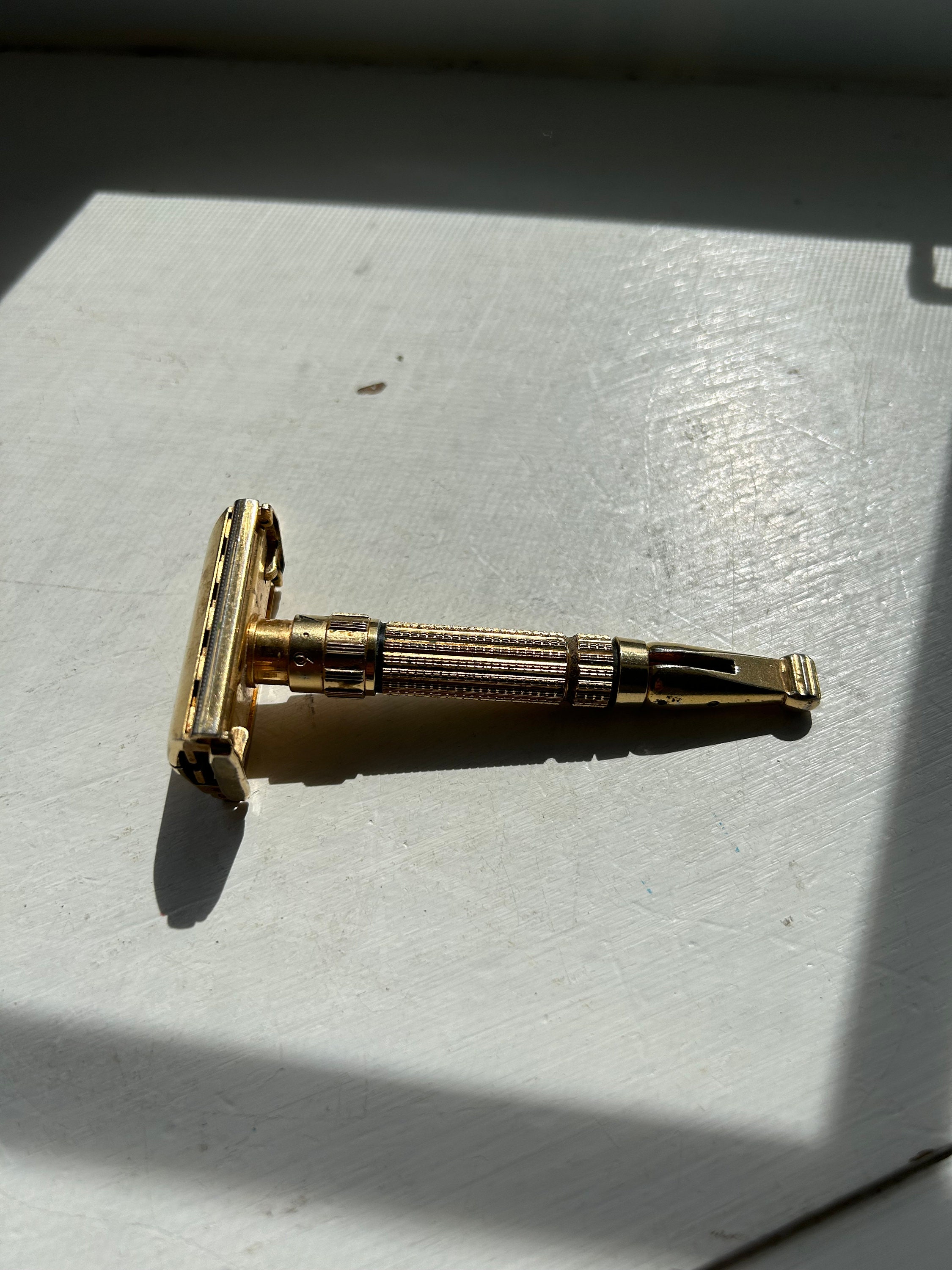 Vintage GILLETTE Toggle Adjustable Gold Plated Safety Razor