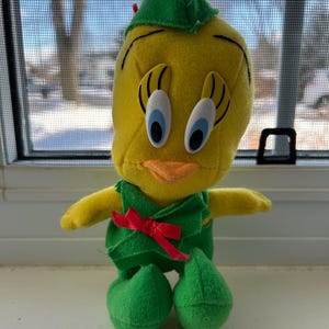 Vintage McDonalds Tweety Plush, Christmas ELF McDonalds Toy, Tweety Bird Stuffed Animal