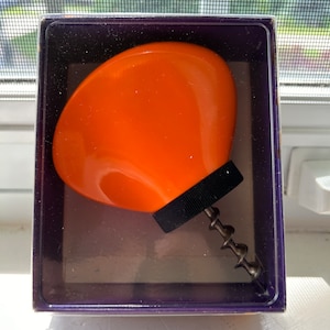 Vintage Sieger 600 Corkscrew, Retro Orange Wine Bottle Opener