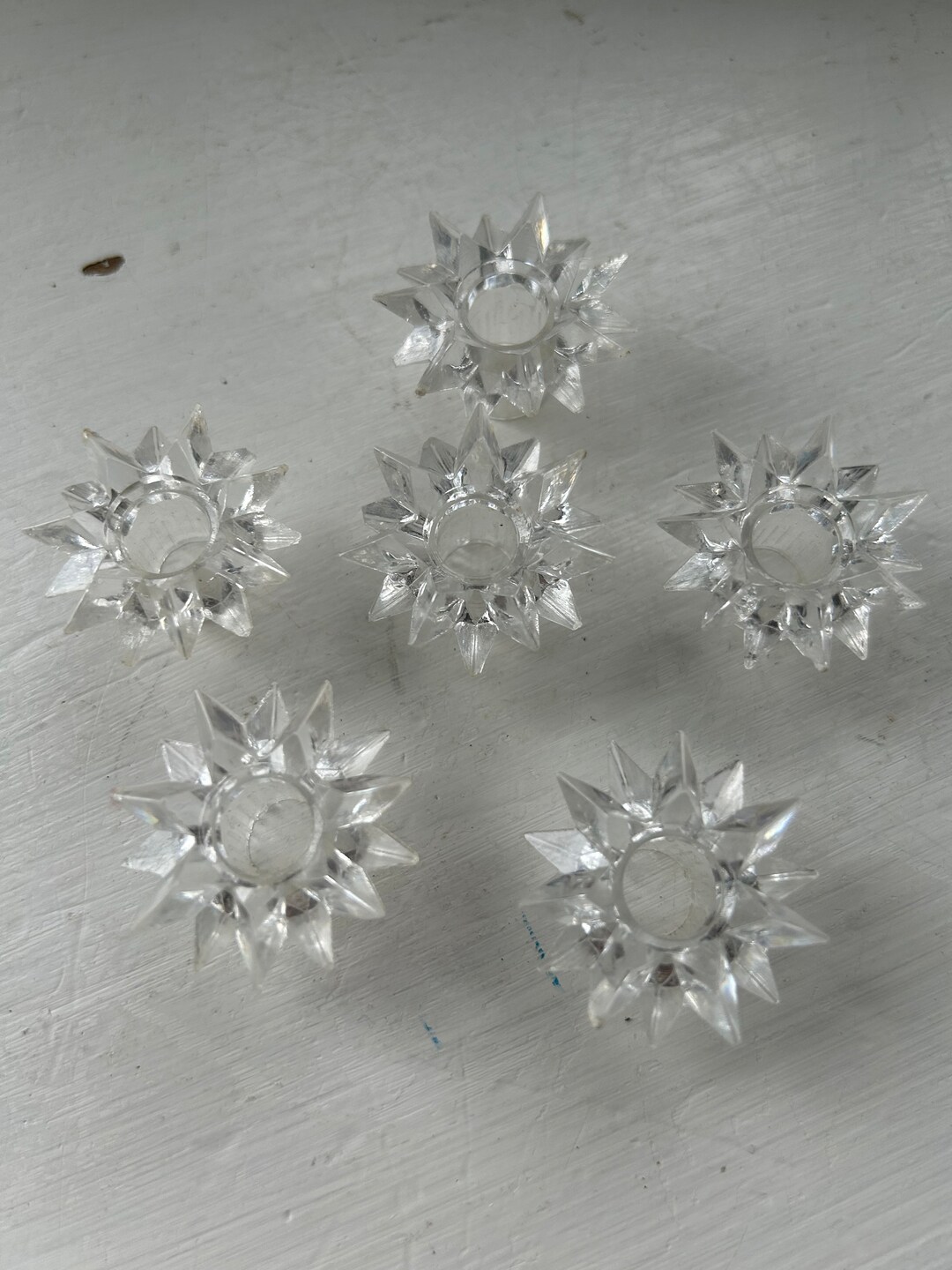 Vintage Christmas Star Light Covers Clear Plastic Set of 6 Etsy