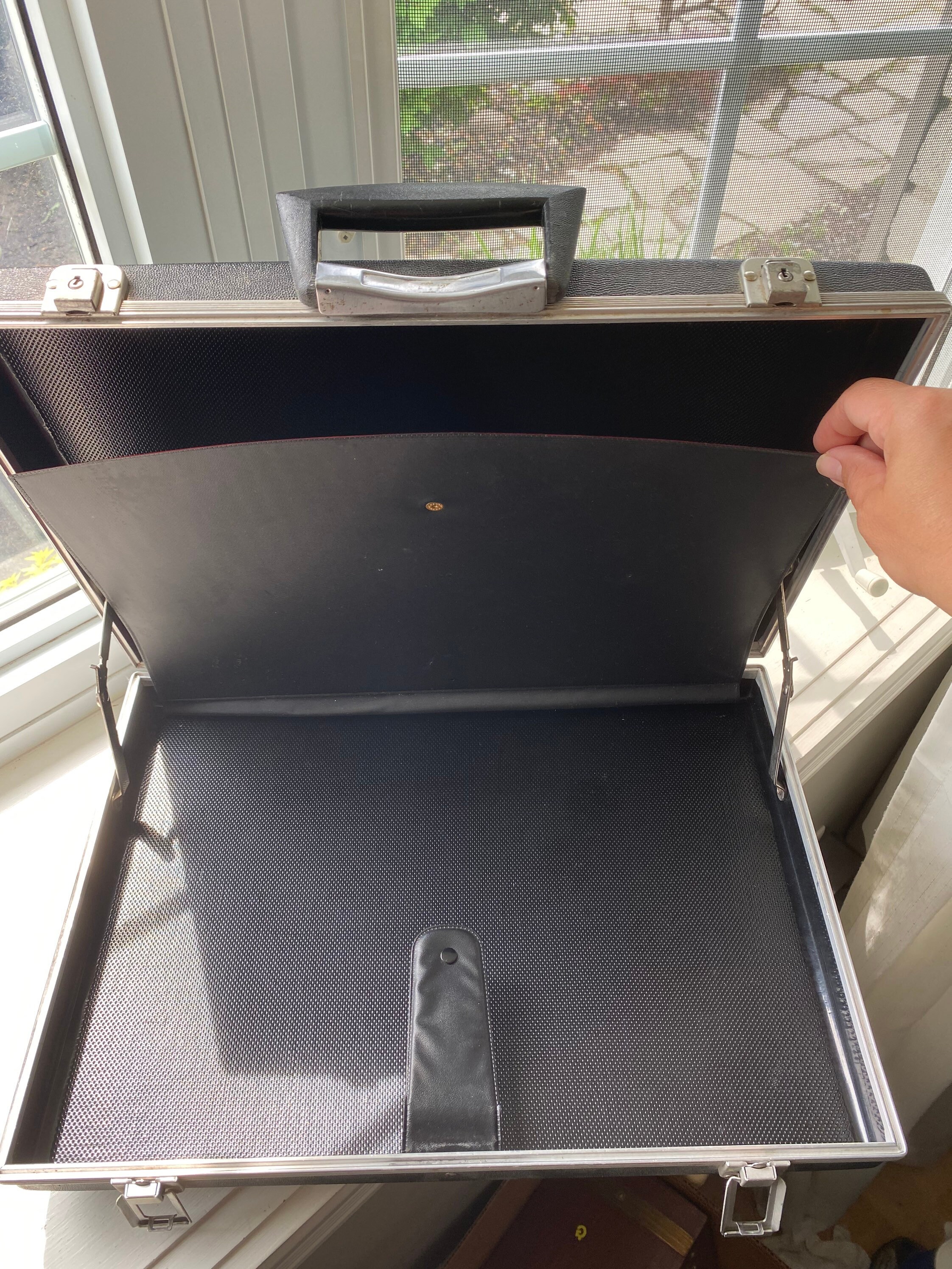 Vintage Black Plastic Briefcase/attaché Case Lightweight Red Etsy