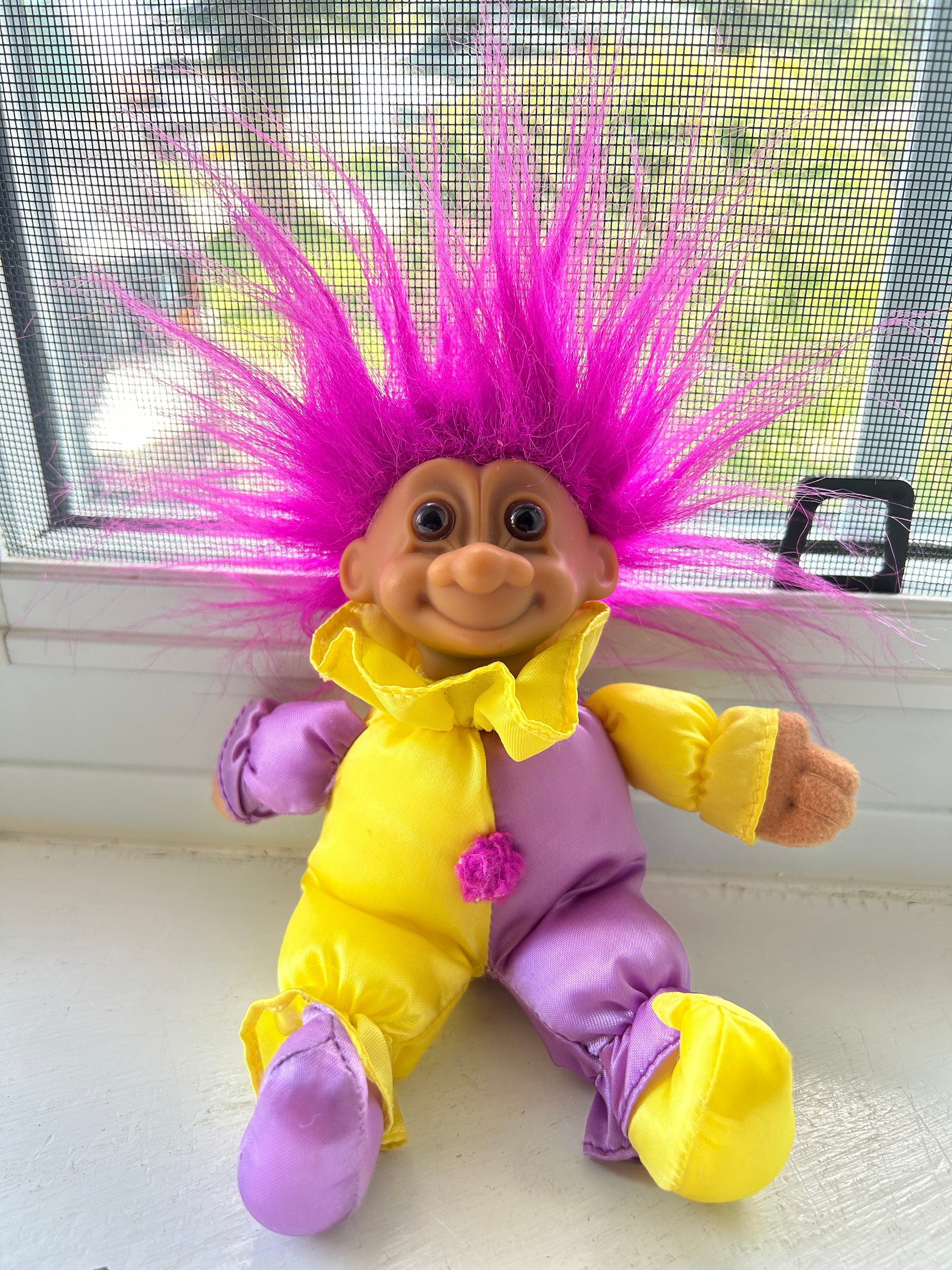 フロイド RUSS ぬいぐるみ ヴィンテージ Vintage Toy Russ Troll Doll Clown Jester Purple Yellow