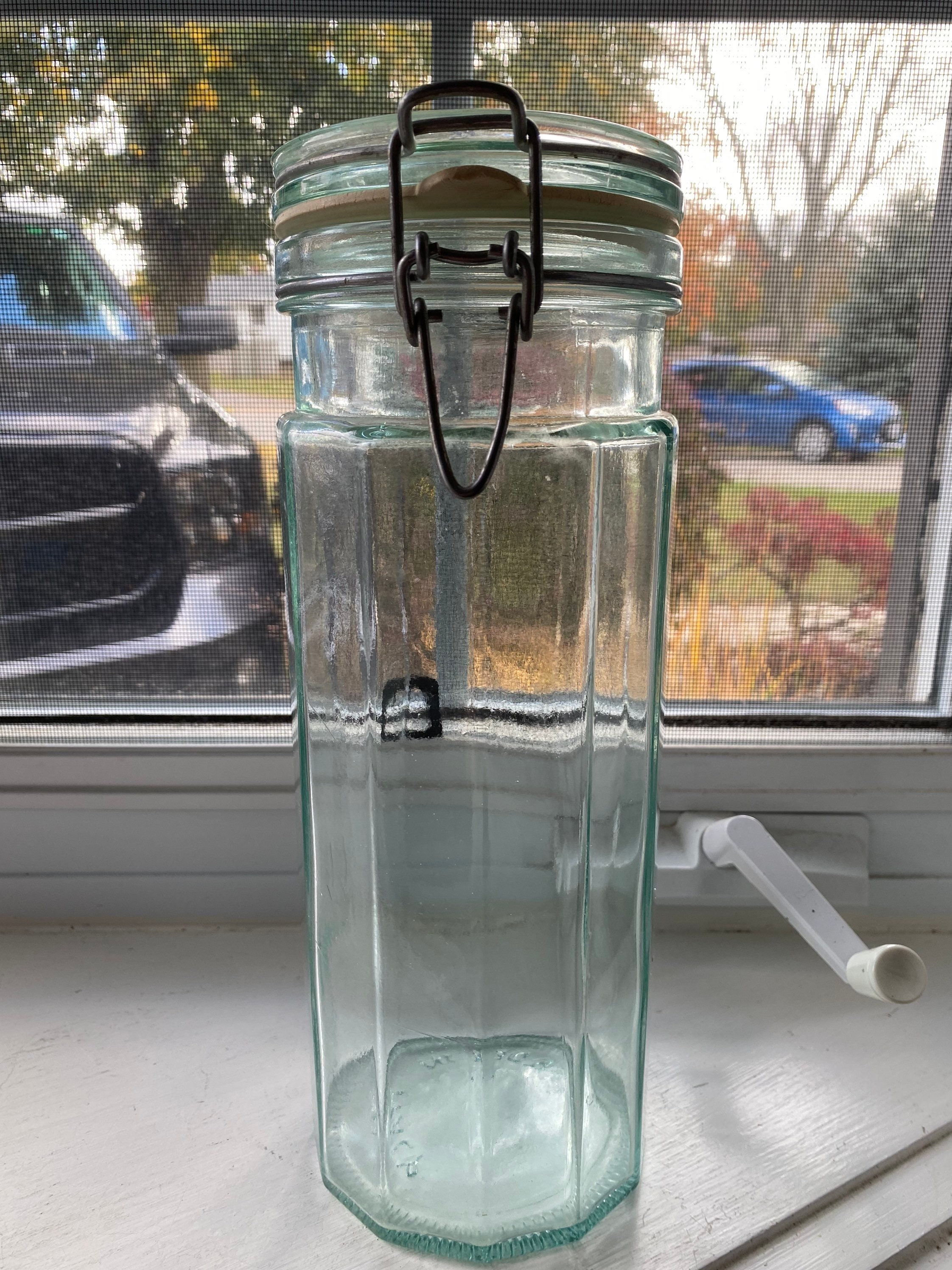 Vintage Glass Canister Hermetic Made in Italy 12 Sided Etsy