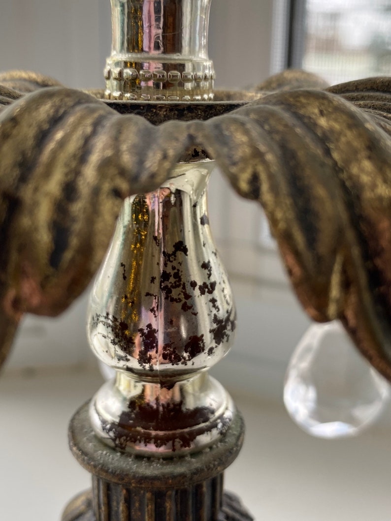 Vintage Crystal Bowl on Brass Pedestal and Marble Base With Etsy