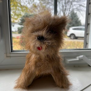 Vintage Terrier Plush Dog, Made in Japan, Stuffed Toy Dog, Original Tag