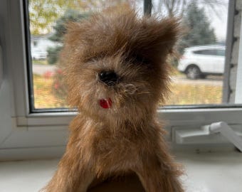 Vintage Terrier Plush Dog, Made in Japan, Stuffed Toy Dog