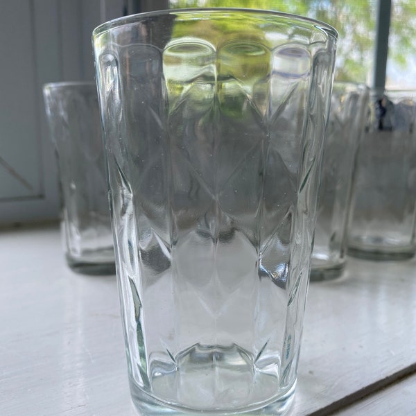 Vintage Set of 6 Clear Juice Glasses