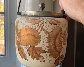 Vintage Biscuit Barrel, Antique Cookie Jar, Biscuit Jar, Cookie Barrel