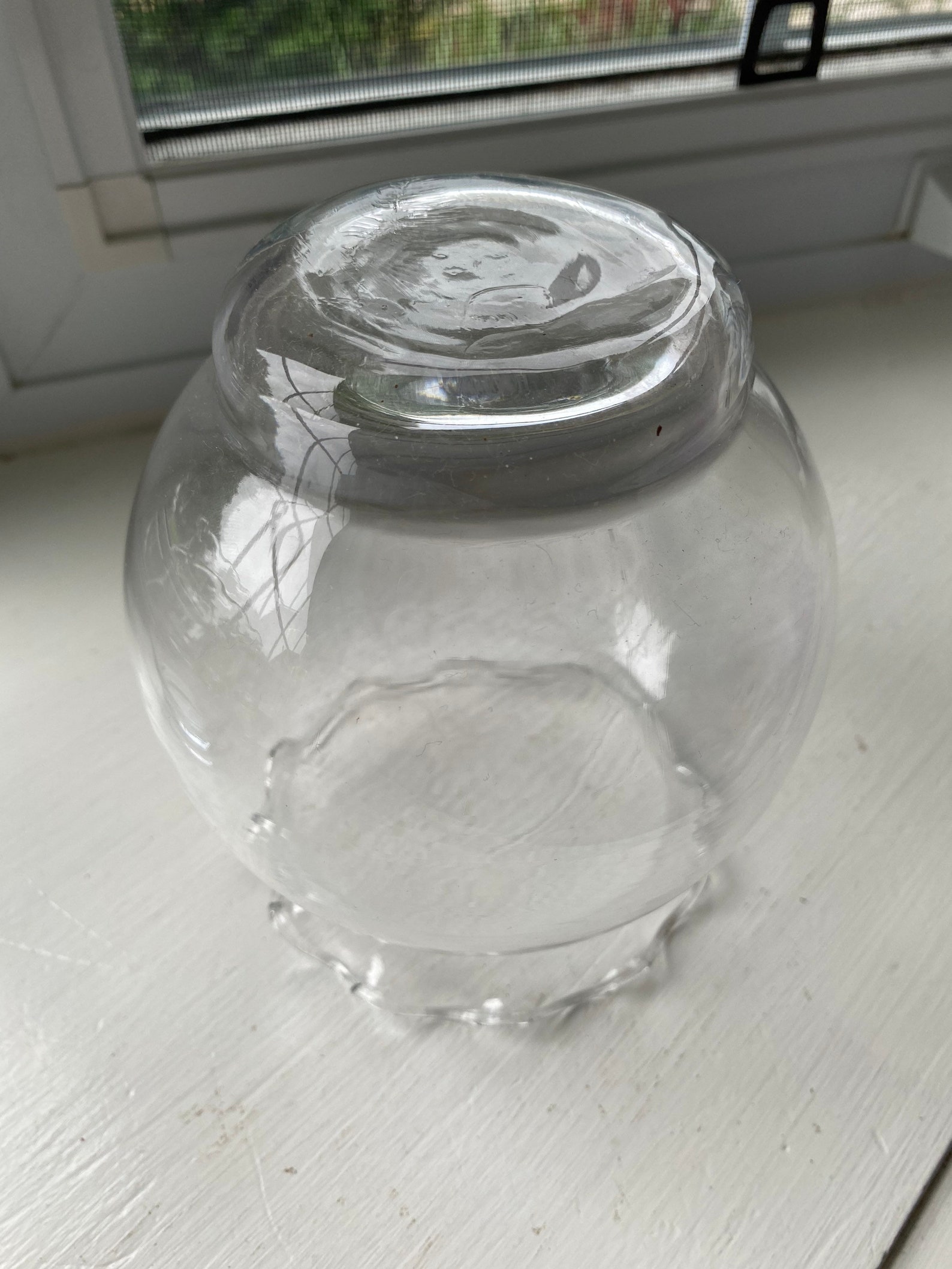 Vintage Clear Glass Round Vase Fluted Rose Bowl Small Fluted Etsy