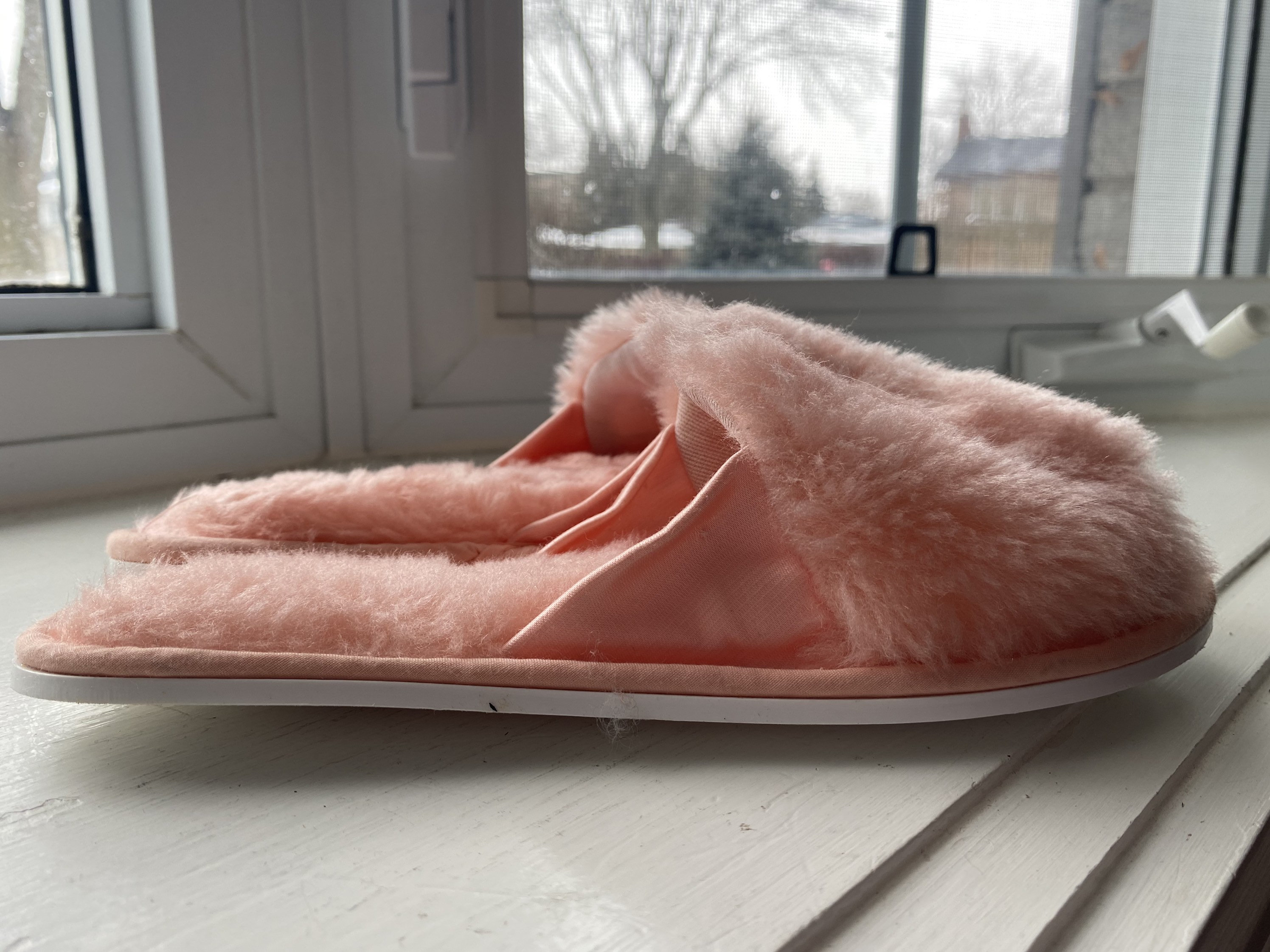 Vintage Peach Pink Fuzzy House Slippers Retro Slippers Guest 