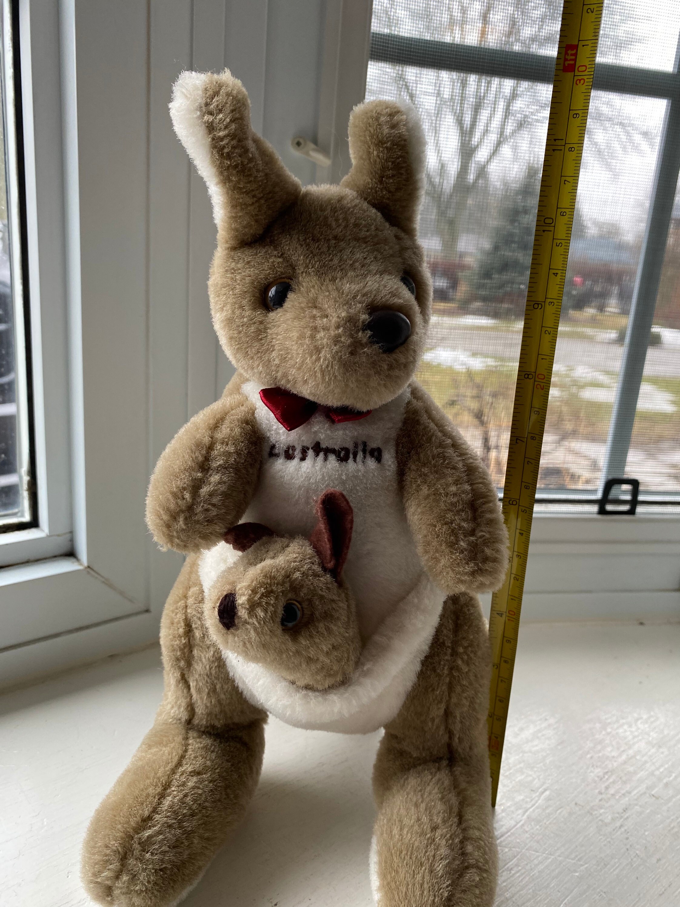 stuffed kangaroo with pouch