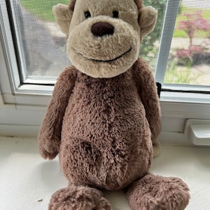 Jellycat Brown Bashful Monkey Plush Stuffed Animal, Medium, 12