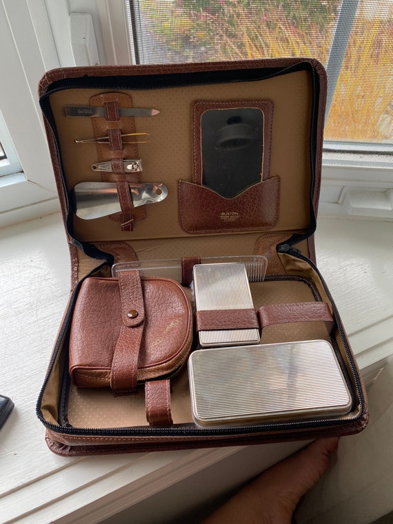 Kit de toilettage vintage Buxton Mens, étui de voyage, sac de