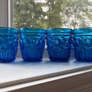 L.e. Smith Moon and Stars Blue Drink Glass - Etsy