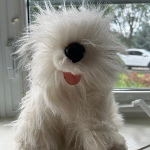 Vintage Plush Sheepdog Toy, Old English Sheepdog Stuffed Dog, Big