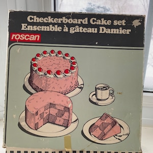 Checkerboard Cake Pan Set, Roscan Cake Pan Set, Vintage, Made In Germany