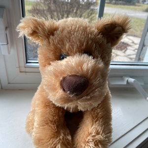 Vintage Gund Stuffed Plush Dog, Stuffed Cockapoo With Blue Eyes