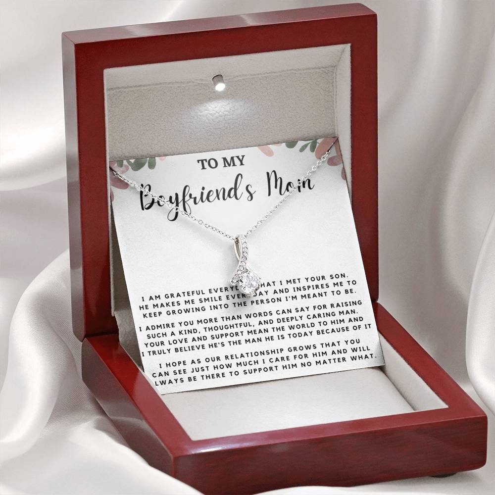 To My Boyfriend's Mom Alluring Beauty Necklace, Gift for Boyfriend Mother,  Birthday Gift Christmas Gift for Boyfriends Mom