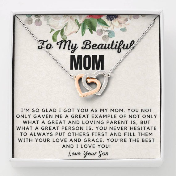 Gift To My Mom From Son Mothers Day Birthday Christmas Gifts For Mom  Necklace