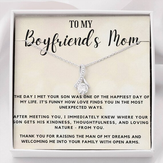 Birthday Gifts for Boyfriend's Mom, to My Boyfriend's Mom Necklace, Christmas Gift for Boyfriend's Mom