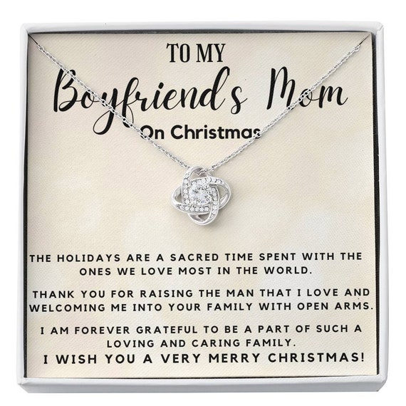 Necklace to My Boyfriend's Mom Giraffes Necklace - Christmas Gift for Boyfriends Mom, Pendant Necklace, Mothers Day Gift for Boyfriends 18K Yellow