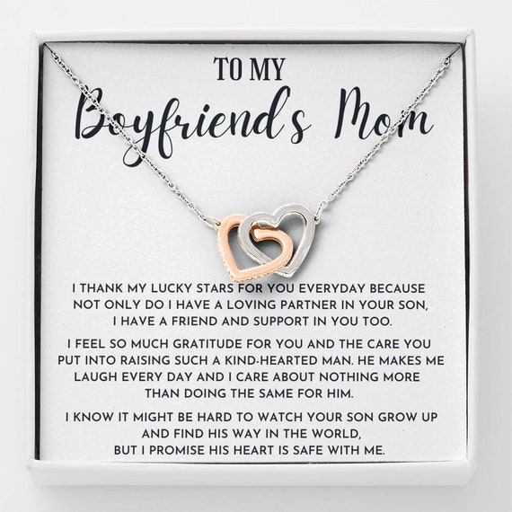 Birthday Gifts for Boyfriends Mom, to My Boyfriend's Mom Necklace, Christmas  Gift for Boyfriends Mom 