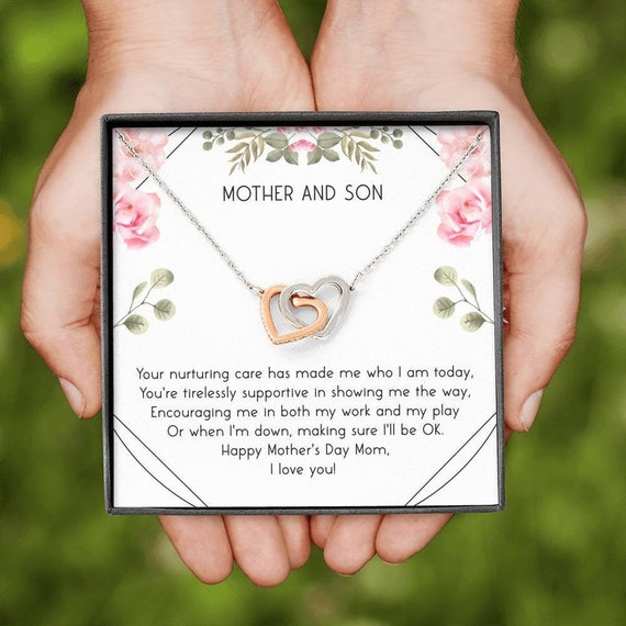 MOTHER SON NECKLACE GIFT FOR MOM FROM SON MOTHERS DAY GIFT TO MOM WITH –  THE MOONFLOWER STUDIO