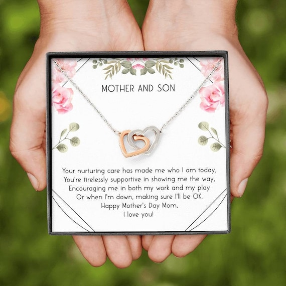 MOTHER SON NECKLACE GIFT FOR MOM FROM SON MOTHERS DAY GIFT TO MOM WITH –  THE MOONFLOWER STUDIO