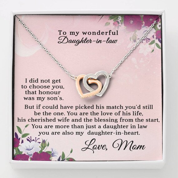 Sentimental Daughter in Law Necklace Unique Daughter in Law Gift