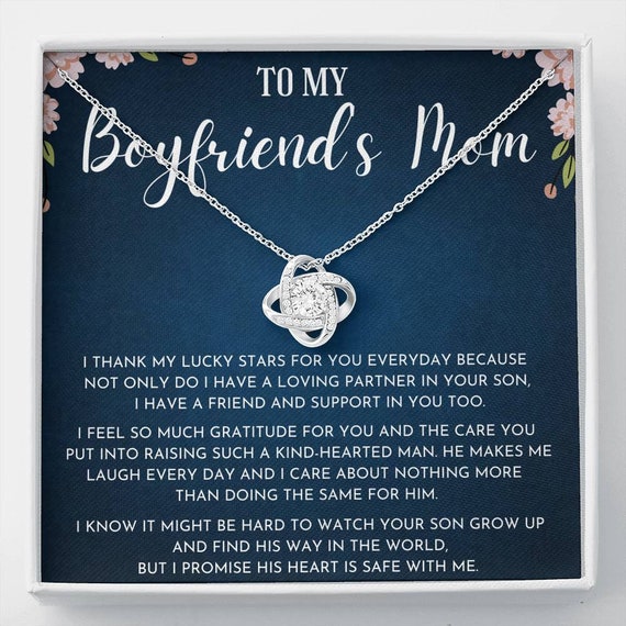 Gift for Boyfriend's Mom, Boyfriend's Mom Necklace, Boyfriends Mom Christmas / Holiday Gift, Mother's Day Gift, Future Mil Thank You Gift 14K White