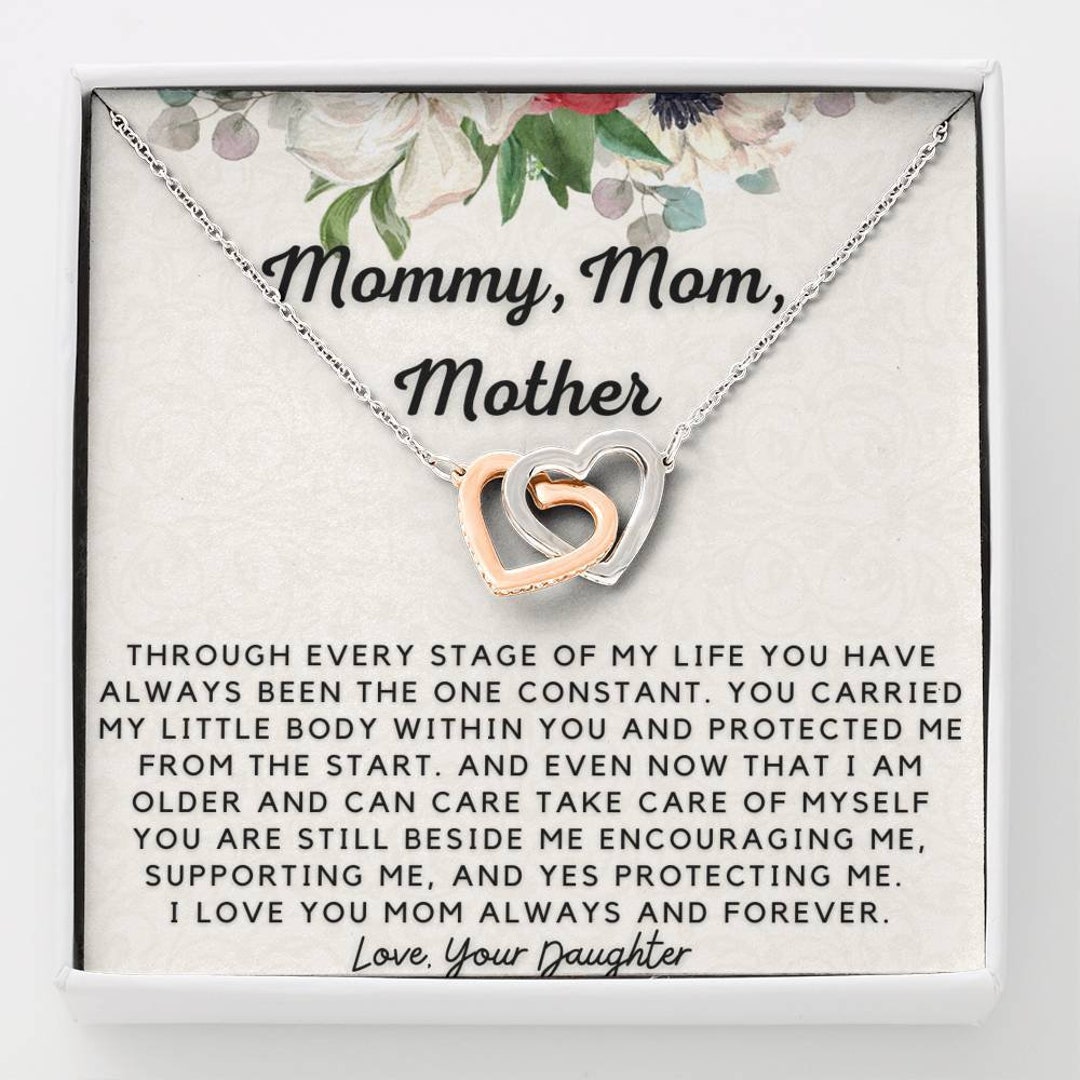 Mom Gift from Daughter Gifts for Mom from Son Mom Christmas Gift for Mom Gifts for Mom from Daughter - Necklace+CZ Diamond Just Poem-No Closing