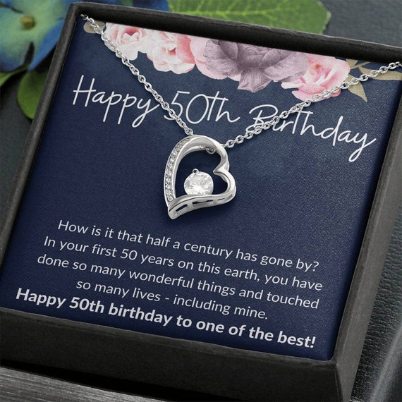50th Birthday Gifts for Her, Happy 50th Birthday, Ornament Keepsake Sign Heart Shaped Plaque Gift for 50 Year Old Birthday Gifts for Women Sister