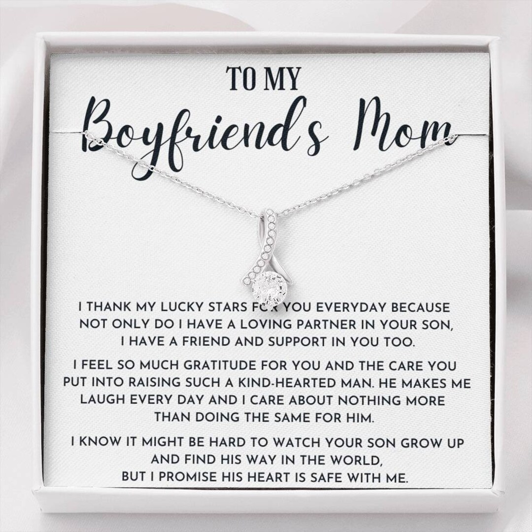 Gift for Boyfriends Mom, to My Boyfriend's Mom Necklace, Gift for My Boyfriend's Mom Christmas