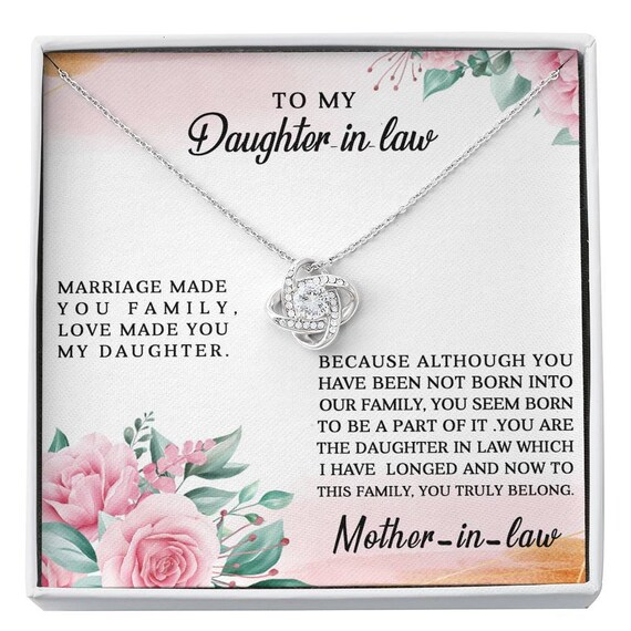 Sentimental Daughter in Law Necklace Unique Daughter in Law Gift