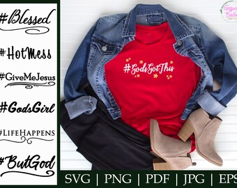 Religiöser Hashtag SVG Digitale Designs für Cricut, Silhouette, Scan N Cut, etc.