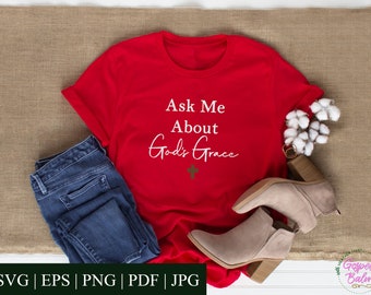 Stellen Sie mich eine Frage zu Grace SVG - Christian SVG | Glaubensbasiertes Design | Christian DIY | Christian Zitat | Cricut, ScanNCut, Silhouette geschnitten Dateien