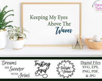 Vertrauen auf Jesus Print Bundle, christliche SVG-Schnittdateien (digitaler Download)