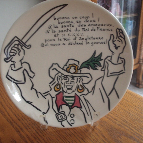 QUIMPER Pottery, France "Swashbuckler" Wall Plaque Designed By Joel J Sevellec