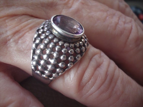 Marvelous Vintage Sterling Silver AMETHYST and MA… - image 3