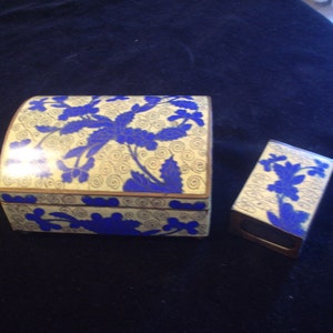 Early 1900s Chinese Brass CLOISONE Box and Match Holder